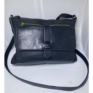 Fossil black leather Crossbody VTG